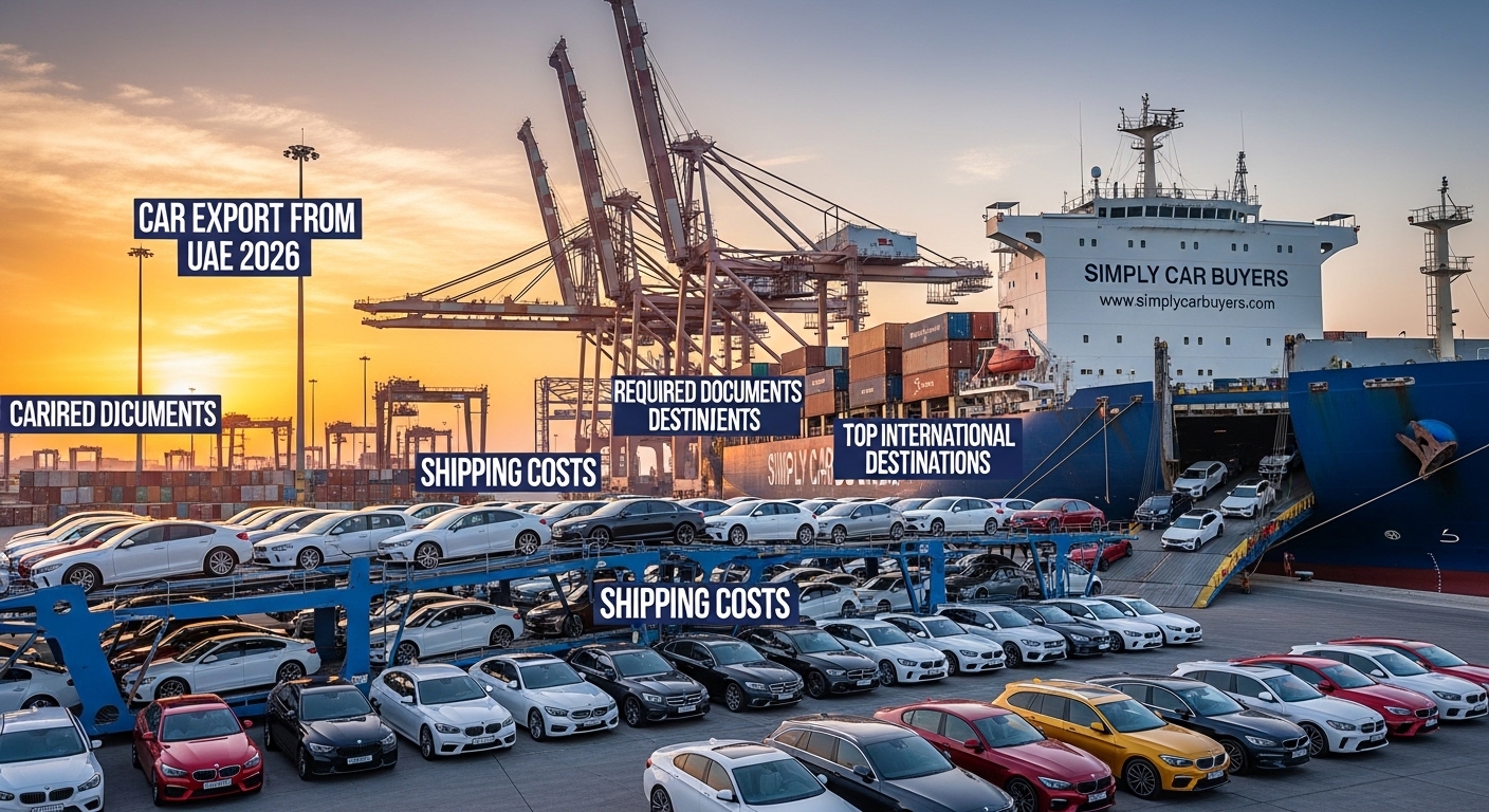 Car Export from UAE 2026 vehicles prepared at Jebel Ali Port