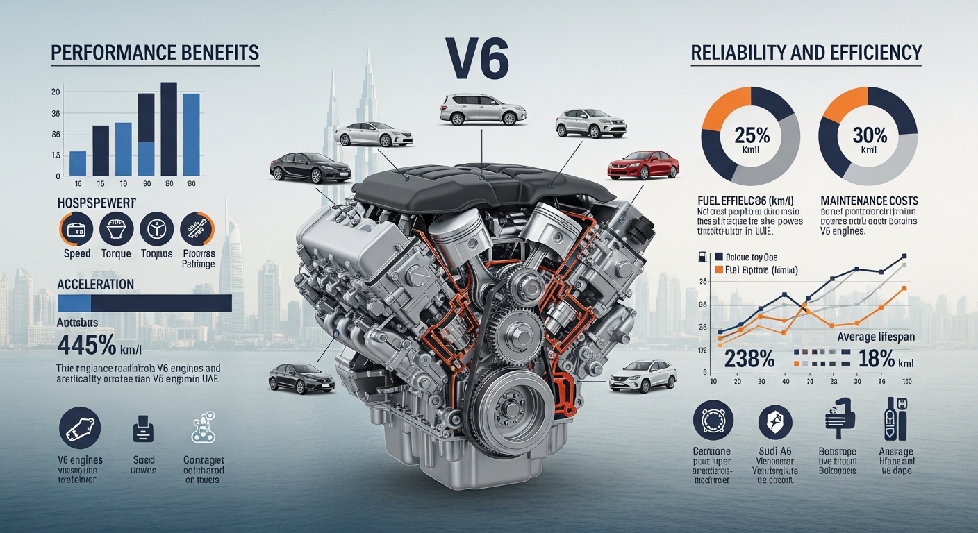 Learn about V6 Engines in UAE cars including performance benefits, fuel efficiency and why they remain popular.