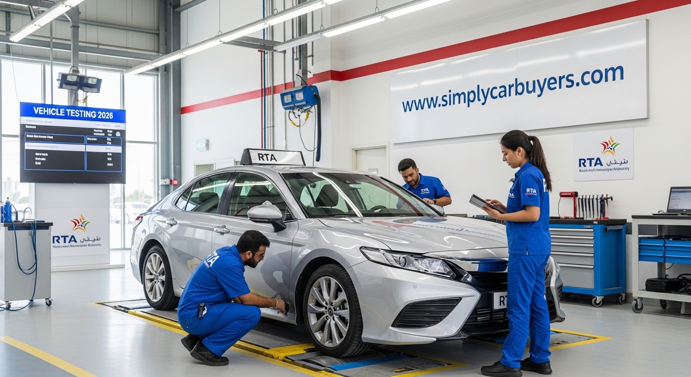 Car Inspection in UAE 2026 vehicle testing at RTA center in Dubai