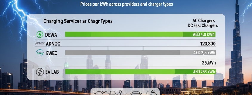 UAE EV Charging Prices 2025 – New Rates, Cards & Fast Charging
