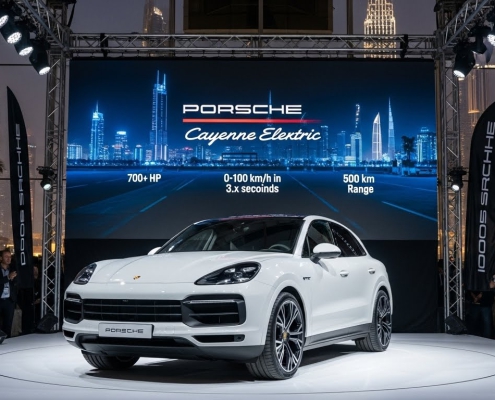 Porsche Cayenne Electric Debut in Dubai – First Look at Volvo-Infused EV SUV