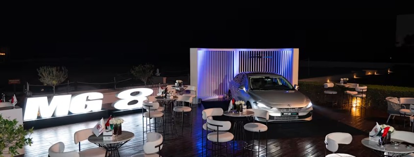 MG 8 PHEV UAE Review 2026 hybrid sedan on UAE highway