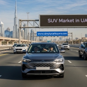 SUV Market in UAE 2026 family SUV driving in Dubai highway